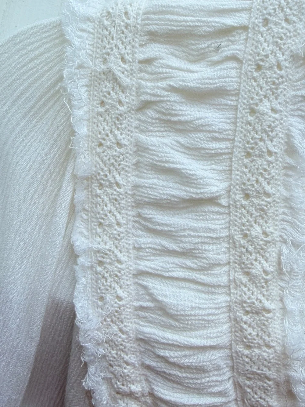 Free People Cassis Ivory Gauze and Lace Midi Dress Wedding Bohemian Size M